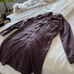 Cloth & Stone, button down shirt dress XS, burgundy